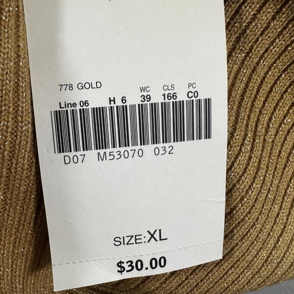 Classic Elements gold metallic shimmer sweater size X-large mock turtleneck NWT - Picture 8 of 8